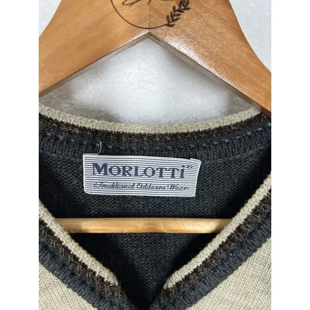 Vintage Morlotti Mens Knit Sweater Large? Polo Horse Embroidering